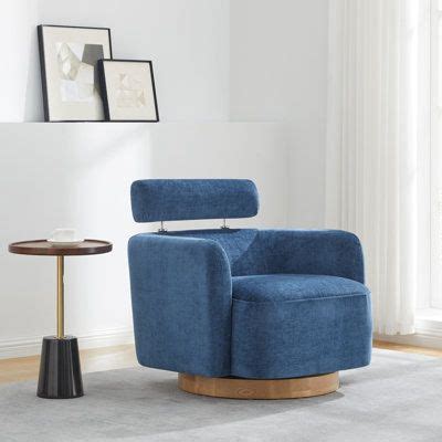 Wade Logan Becerril Swivel Accent Chair With Adjustable Headrest