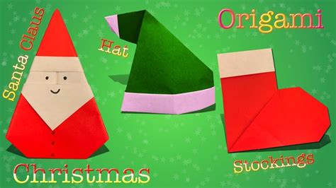 Christmas Origami In Minutes Santa Claus Hat Stockings Youtube