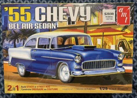 Amt 125 1955 Chevy Bel Air Sedan Model Kit Amt1119 Plastics Cartruck