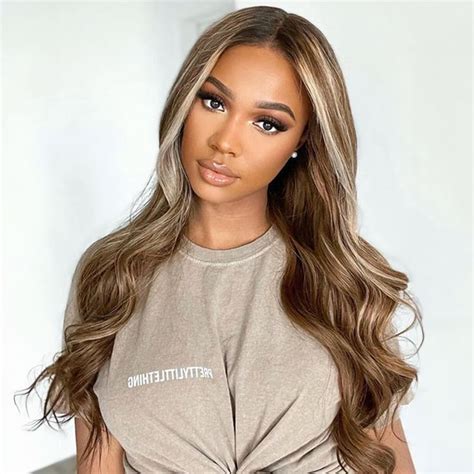 Ash Blonde Highlight Wavy 13x4 Lace Front With Dark Roots Glueless Wigs Ash Blonde Highlights