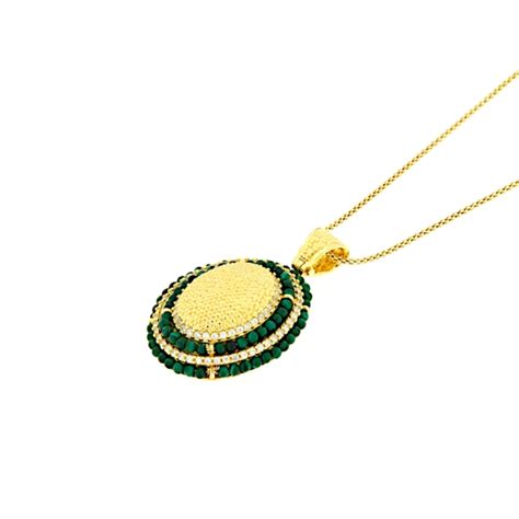 Collana Clou De Paris Argento Malachite E Zirconi Ma Gi Gioielli