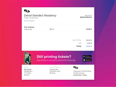 Resident Advisor Receipt Redesign 017 By Che Harvey On Dribbble