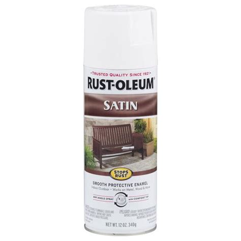 Rust Oleum 12 Oz Stops Rust Protective Enamel Satin White Spray Paint