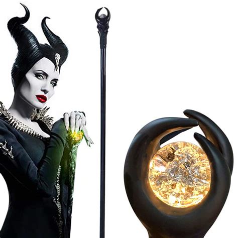 51-inch Deluxe Maleficent Staff with Orange Light Orb Wizard Scepter ...