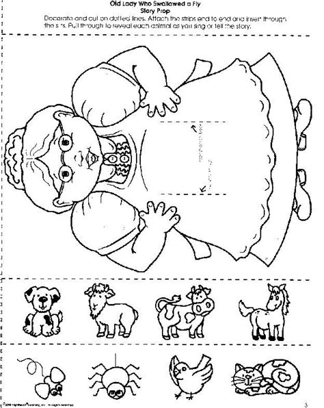 Old lady who swallowed a fly craft preschool printables – Artofit