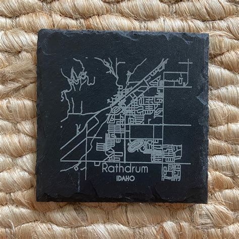 Rathdrum Map, Idaho Slate Coaster – North Idaho Made