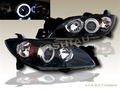 Mazda Sedan Door Ccfl Halo Projector Headlights Black Ebay