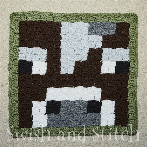 Minecraft C2c Crochet Afghan Steve Block Swish And Stitch