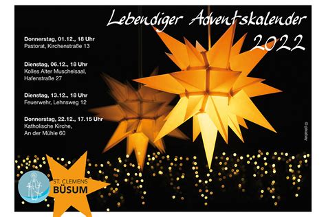 Lebendiger Adventskalender 2022 Evangelische Kirche in Büsum