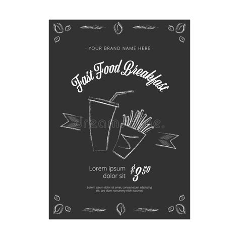 Fast Food Vintage Vector Banner On The Chalkboard Vector Stock Vector