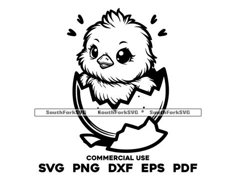 Baby Chick Hatching From Egg Design Svg Png Dxf Eps Pdf Vector Graphic