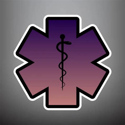 Medical Symbol Emergency Star Life Vector Red Icon Small Black Stock