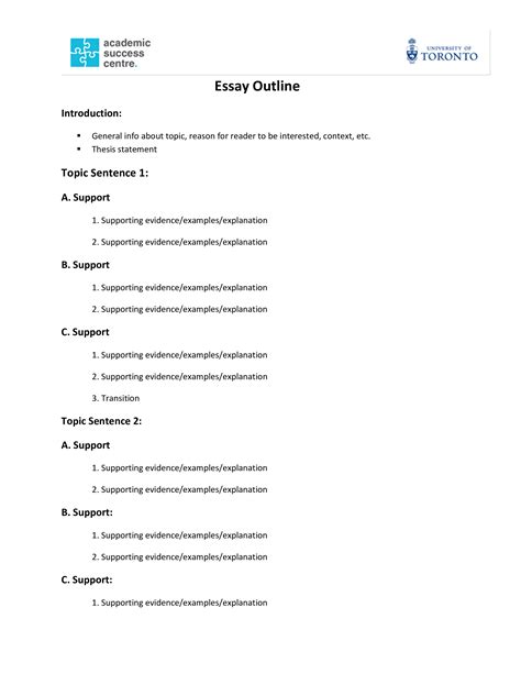 Informative Essay Outline Template Printable Calendars At A Glance