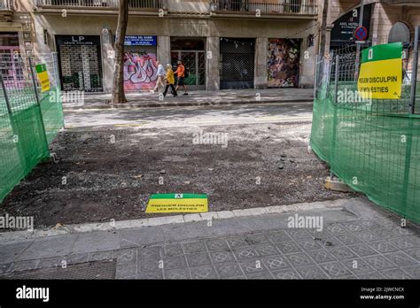 Barcelona España 04th de Sep de 2022 Un marcado paso peatonal visto