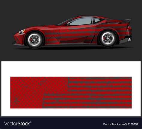 American flag car wrap design graphics Royalty Free Vector