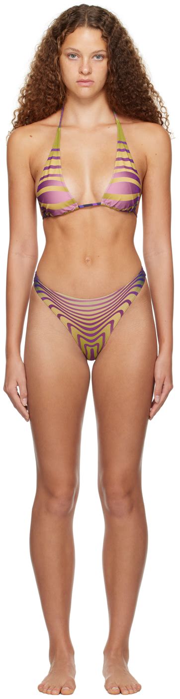 Jean Paul Gaultier Ssense Uk Exclusive Blue Purple Morphing Bikini