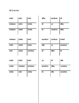 Estar Subjunctive Conjugation Worksheets El Subjuntivo Verbo Estar