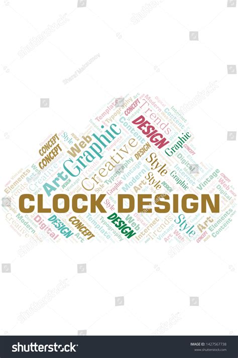 Clock Design Word Cloud Wordcloud Made Stock Vector (Royalty Free ...