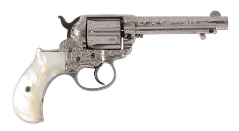 Lot Detail - (A) FACTORY ENGRAVED COLT 1877 LIGHTNING REVOLVER WITH PEARL GRIPS.