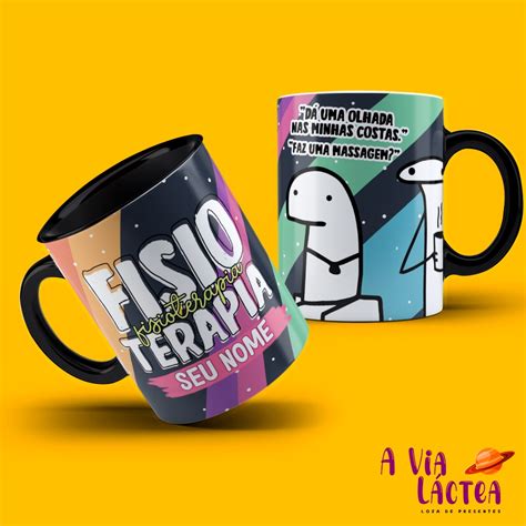 CANECA FISIOTERAPIA FLORK PERSONALIZADA NOME Shopee Brasil