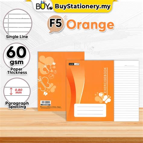 KAMI F5 A4 Exercise Book Notebook Buku Nota 60gsm 80 Pages Single