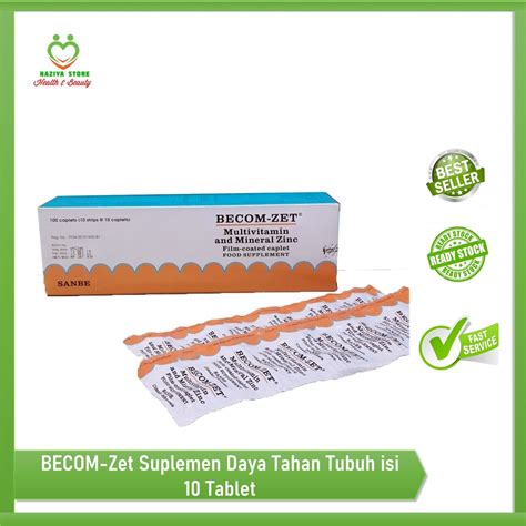 Jual Becomzet Becom Zet Multivitamin Dan Zinc Vitamin Daya Tahan Tubuh