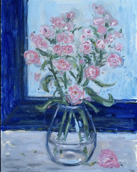 Flowers at the Window Original Oil Painting Impressionist | Etsy ...