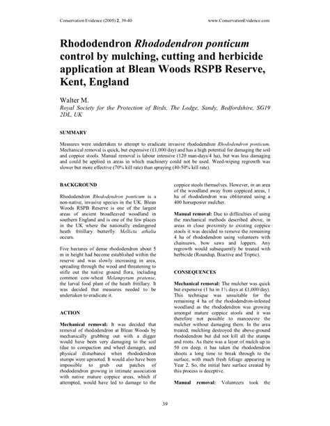 Rhododendron Rhododendron Ponticum Control By Mulching Cutting And