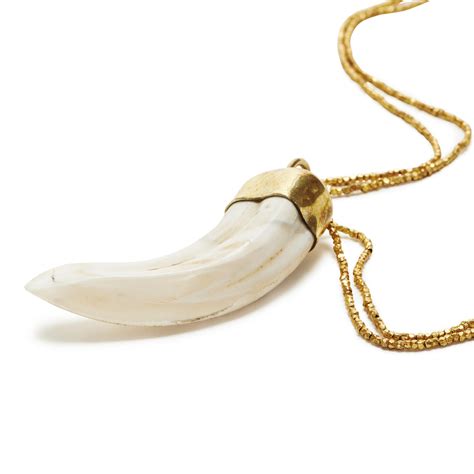 Wild Boar Tusk Necklace Laurier Blanc Unique Home Decor From Around