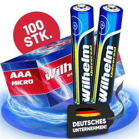 100 AAA Mikro Wilhelm Universal Alkaline Batterien Im Shrink LR03 20 42