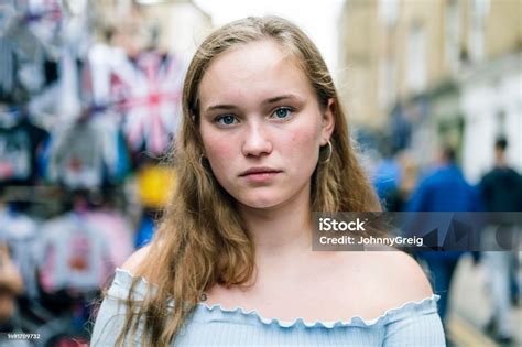 portrait   young british woman stock photo  image
