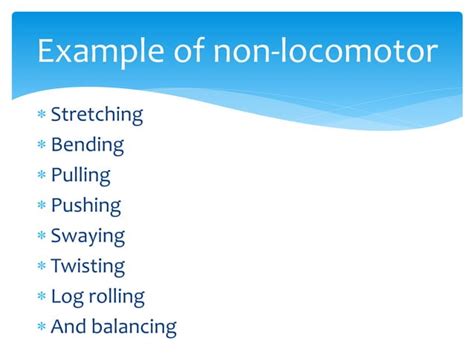 Movement Skills Locomotor And Non Locomotor Pptx