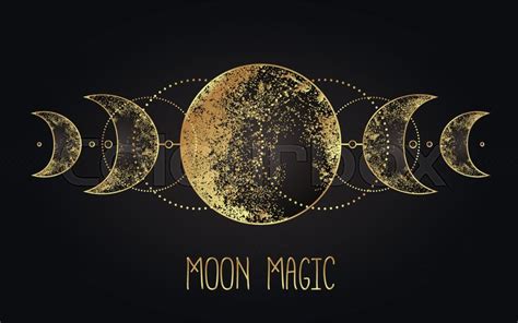 Moon Magic Triple Moon Pagan Wicca Stock Vector Colourbox