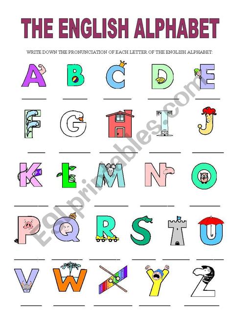 The English Alphabet Esl Worksheet By Kr Mel Fd