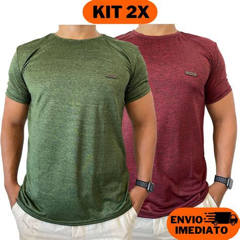 Kit 2 Camisetas Masculinas Dry Fit Malha Fria Camisa Moda Fitness