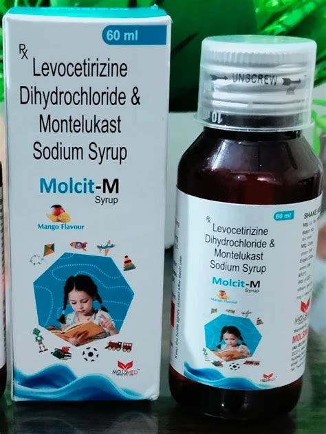 60ml Molcit M Levocetirizine Dihydrochloride Montelukast Sodium Syrup