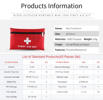 Mini Medical Equipment Ce Iso Certified First Aid Kit Small Emergency