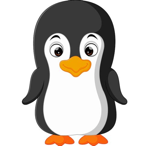 Dibujos animados lindo pingüino Vector Premium