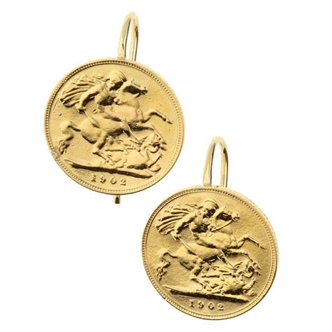 1902 Half Sovereign Gold Earrings 90g Miltons Diamonds