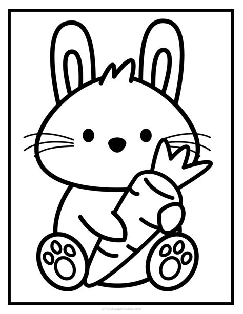 Free Easter Bunny Holding Carrot Coloring Page Easter Coloring Pages