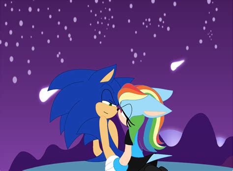 Sonic And Rainbow Dash Kiss