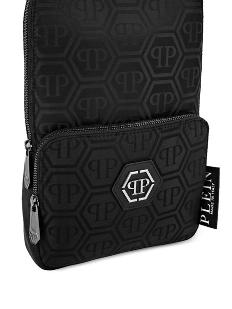 Philipp Plein Mochila Tipo Mensajero Con Monograma En Jacquard Negro