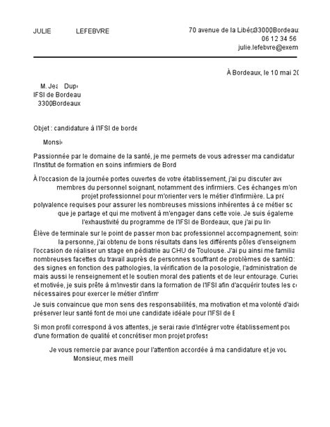 Modèle de lettre de motivation IFSI Modèles2Lettres