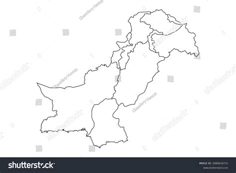 Full Map Pakistan Outline Map Pakistan Stock Vector (Royalty Free ...