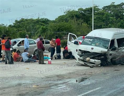 Choque En La Nacajuca Villahermosa Deja Cinco Lesionados