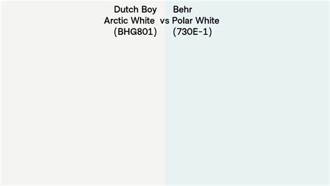 Dutch Boy Arctic White Bhg801 Vs Behr Polar White 730e 1 Side By Side Comparison