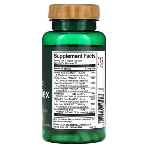 Swanson Real Food B Complex Veggie Capsules