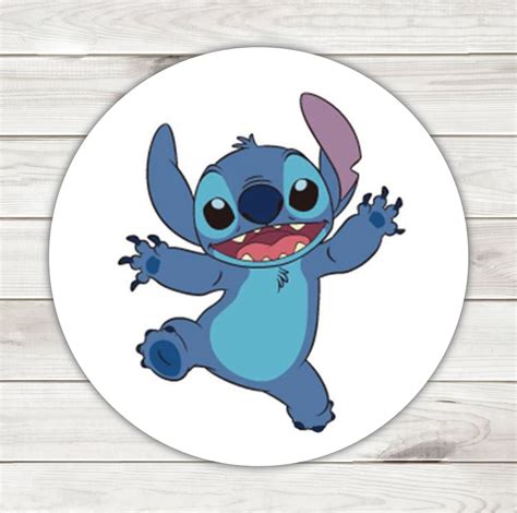 Personalized Stitch Round Stickers Personalized Stitch Etsy