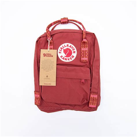 Fjallraven Kanken Mini Backpack 小背囊 Deep Red Folk Pattern 背囊 按種類