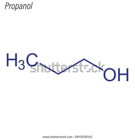 Skeletal Formula Propanol Antimicrobial Chemical Molecule Stock Vector